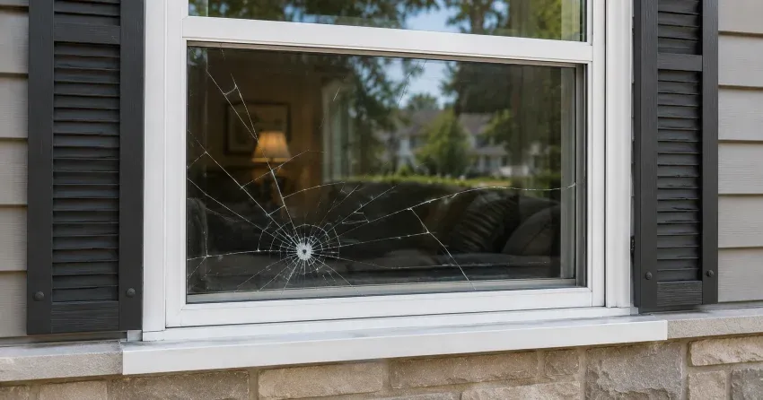 technician measuring window opening for emergency glass replacement Aurora