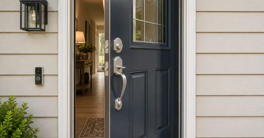 energy-efficient exterior door upgrade installation in Petchville, Aurora